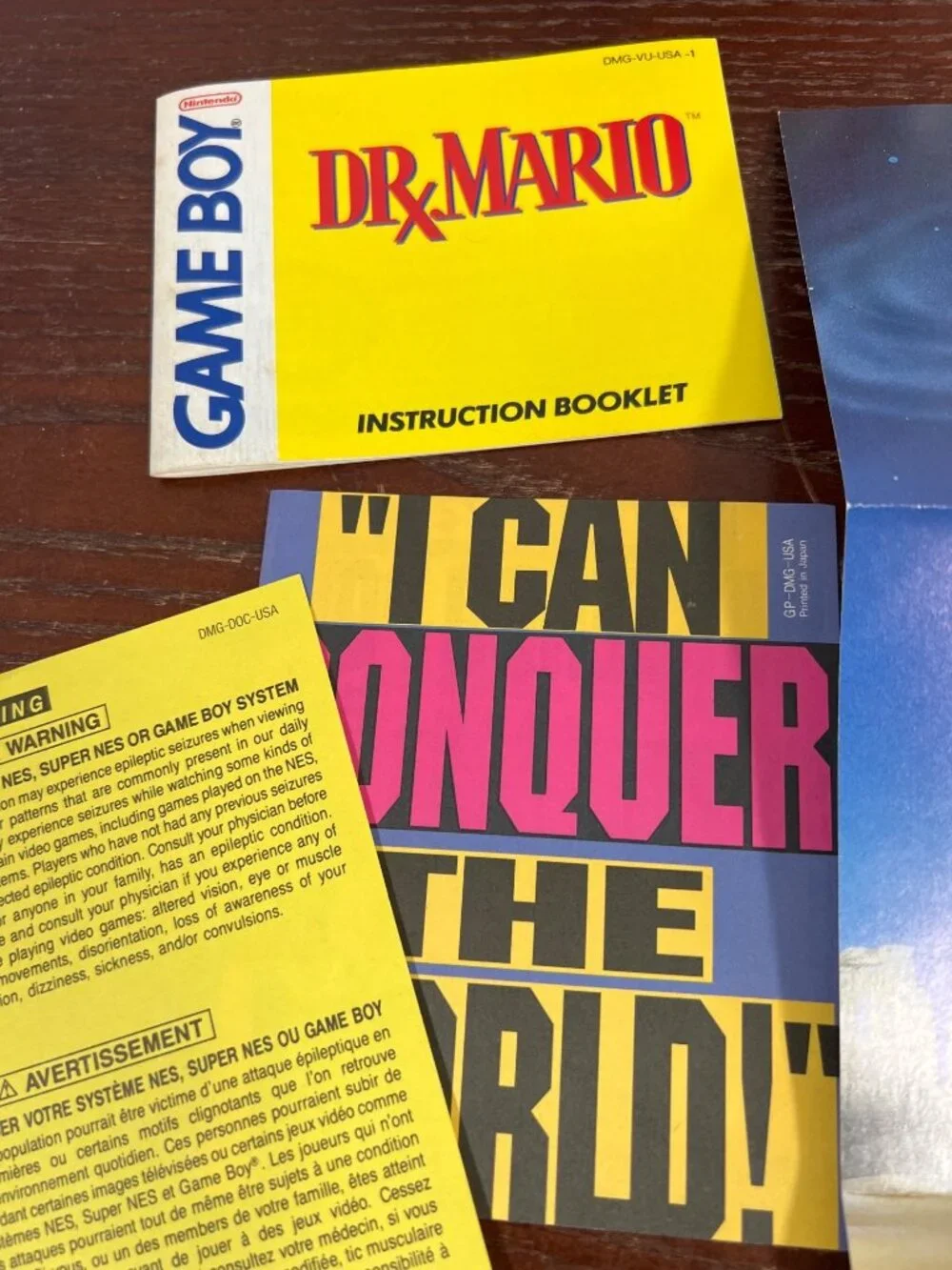 Dr. Mario Nintendo Game Boy Box  Only With Manuals & Metroid Promo Poster